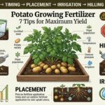 Potato growing fertilizer applied to potato plants to support healthy growth and maximum yield.