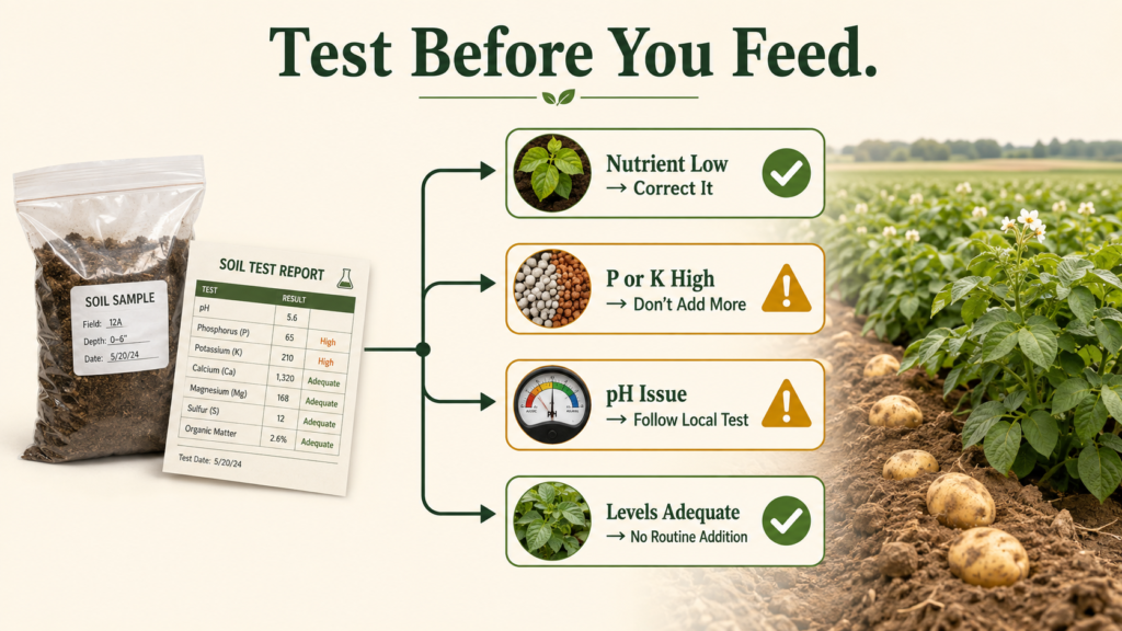 Soil-test decision tree for determining whether a potato crop actually needs additional fertilizer.