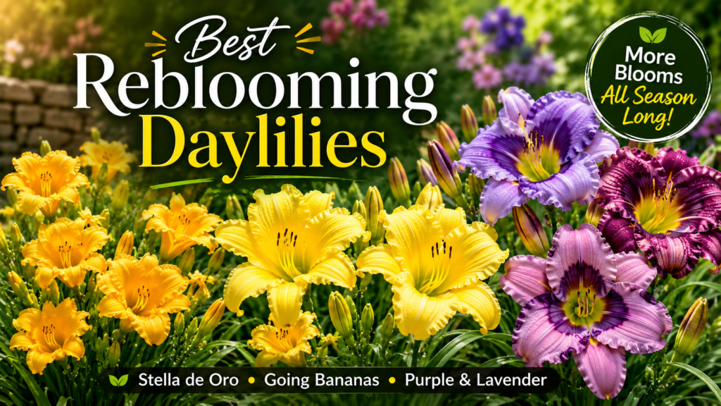 'Purple de Oro' Image: Rich grape-purple Purple de Oro daylily flower featuring a bright yellow throat.

'Lavender Blue Baby' Image: Ruffled blue-lavender petals of a Lavender Blue Baby daylily in a cottage garden.