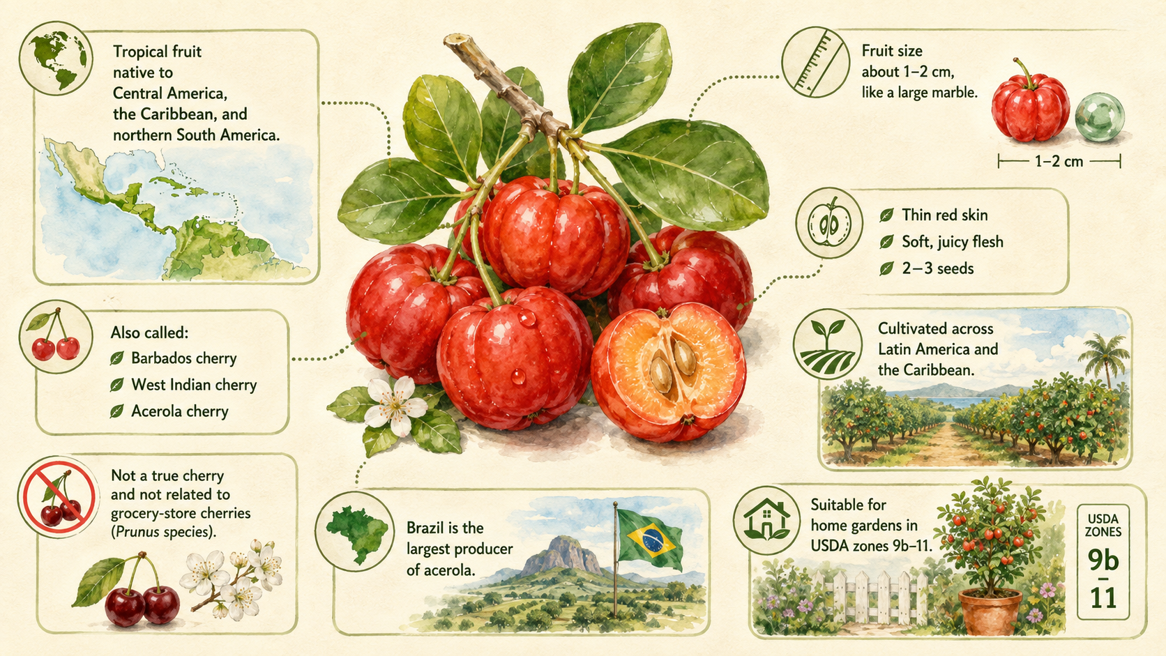 Acerola Fruit: Taste, Nutrition, Benefits & Growing Notes
