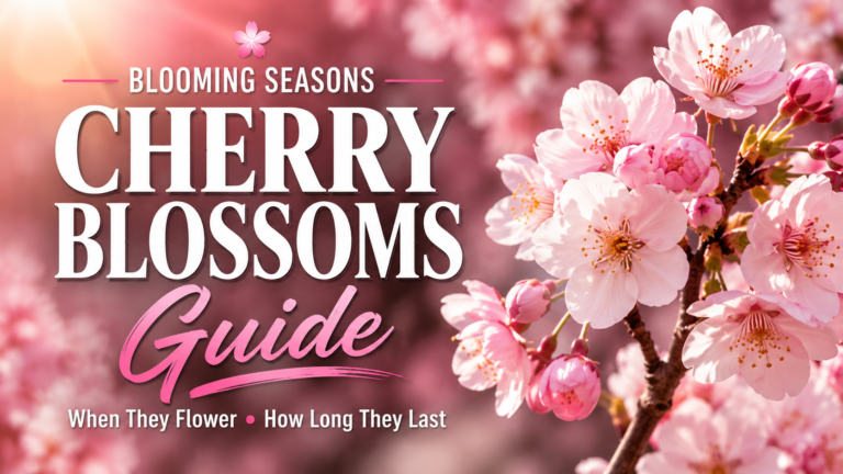 Cherry Blossom: Blooming Seasons for Flowering Cherry Trees Cherry blossom flowers blooming beautifully on a flowering cherry tree in springtime with pink petals and green leaves