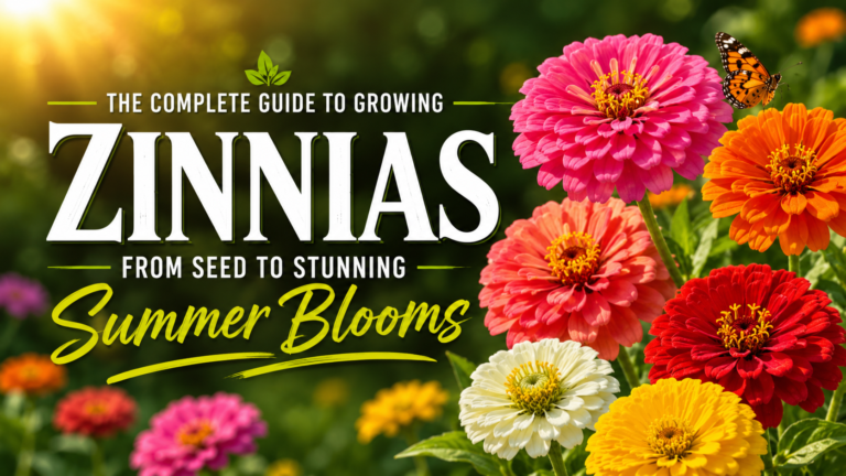 Zinnias Plant Care and Growing Guide for Beautiful Blooms Zinnias growing beautifully in a sunny garden with colorful blooms and lush green foliage