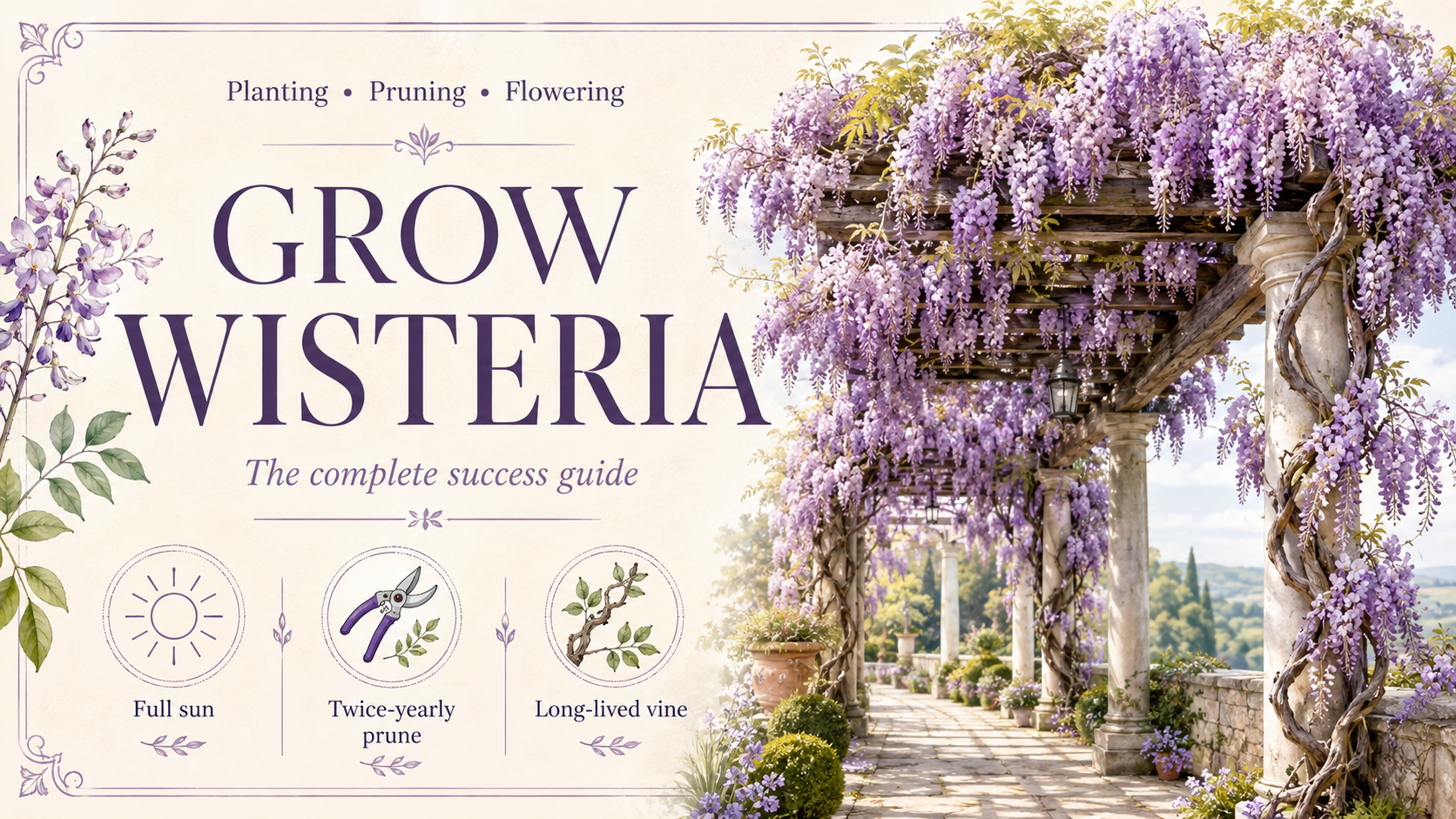 How to grow wisteria with healthy vines and beautiful purple flowers