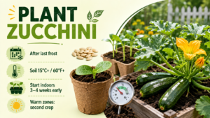 How to grow zucchini plant and squash with healthy leaves and fresh green zucchini