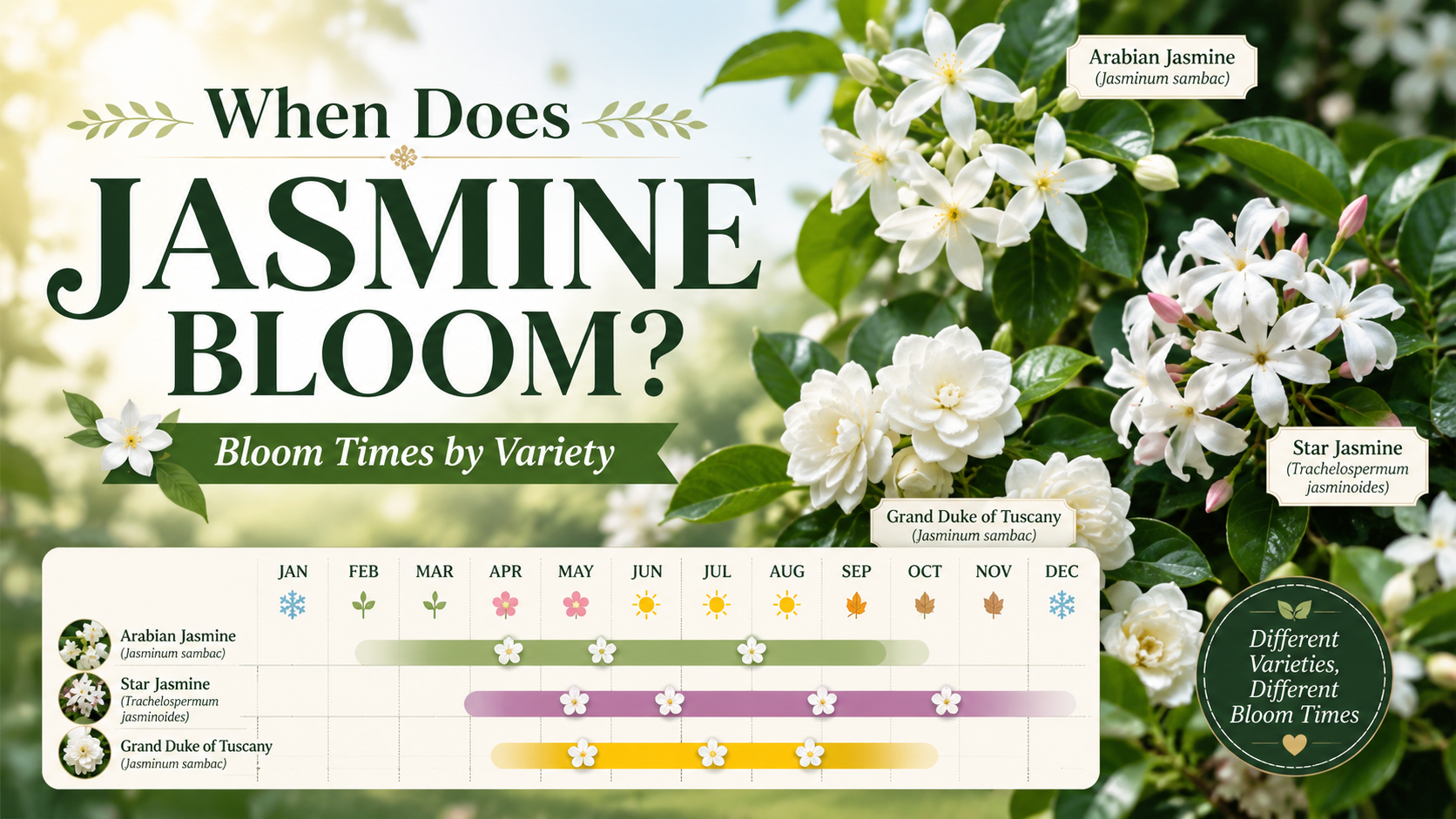 When Does Jasmine Bloom? Bloom Times by Variety