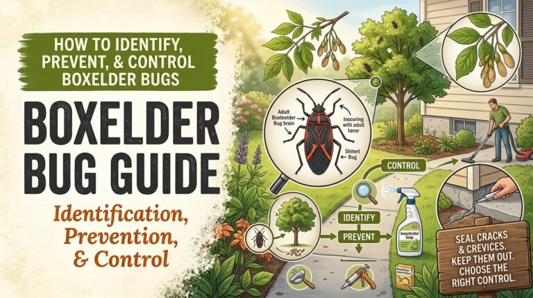 Boxelder Bugs: Identification, Prevention & Control Guide Boxelder bugs gathered on a plant and nearby outdoor surface during an infestation