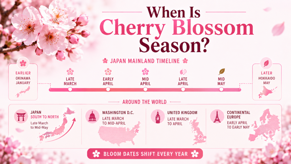 Close-up of delicate cherry blossom flowers on a flowering branch