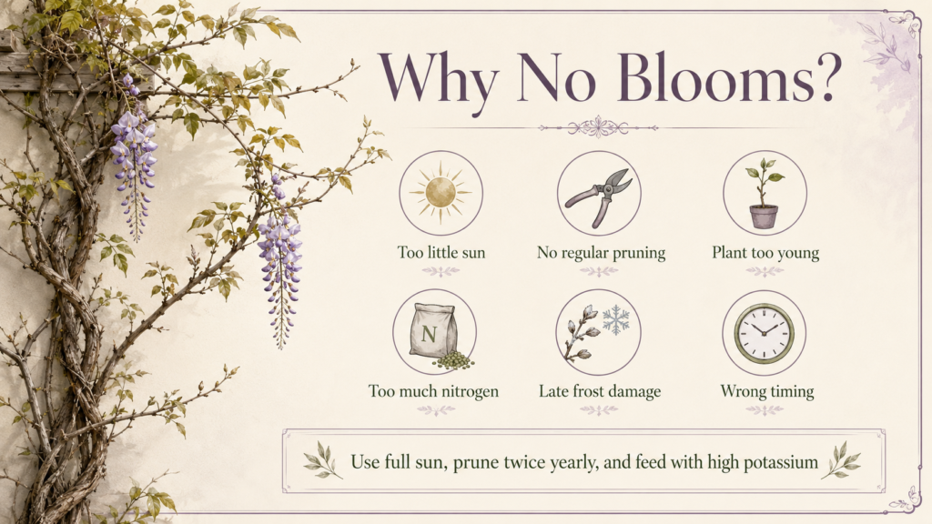 How to grow wisteria with purple flowers covering a mature garden vine