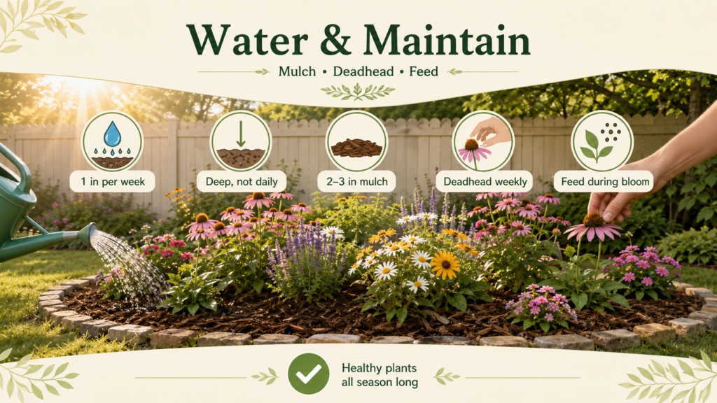 How to start a flower garden with regular watering and healthy flower growth