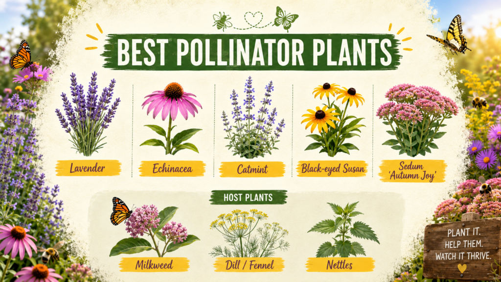 How to Create a Pollinator Garden for Bees & Butterflies utterfly resting on a colorful flower in a pollinator garden