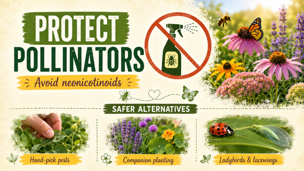 How to Create a Pollinator Garden for Bees & Butterflies protect pollinators. Butterfly resting on a colorful flower in a pollinator garden