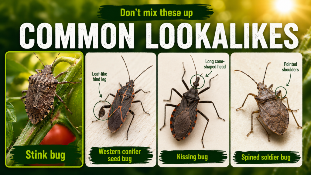 How to Identify Stink Bug Damage, Diet & Control Them Stink bug alongside similar garden insects to help compare their appearance and identifying features.