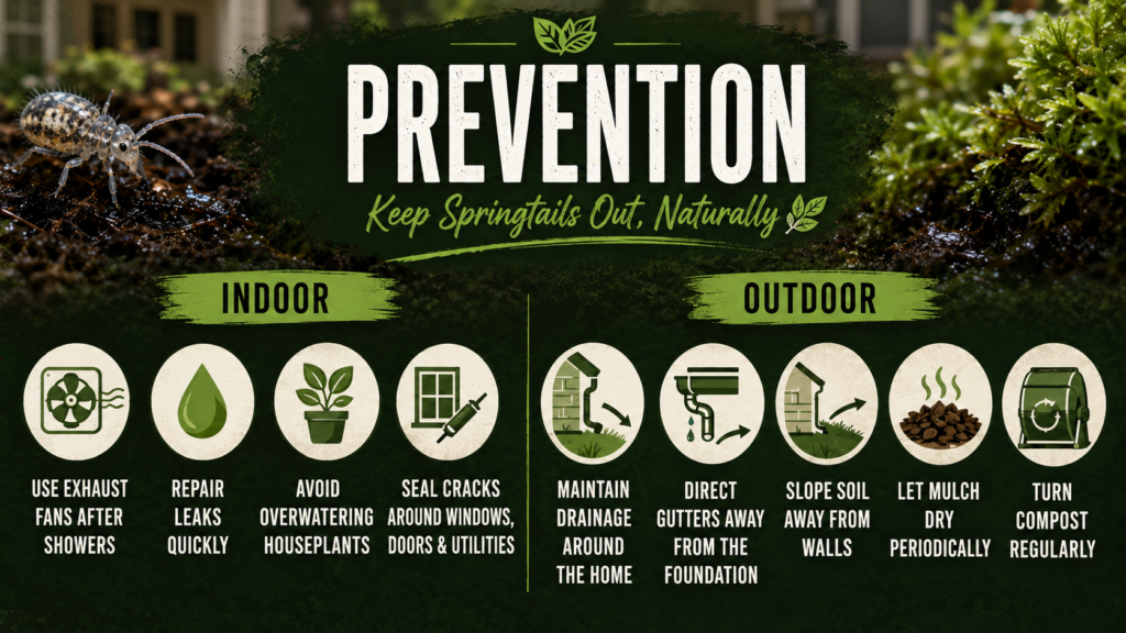 Springtails: Identification, Habitat & Control Guide Well-drained garden soil and cleared plant debris helping prevent springtail populations from increasing.