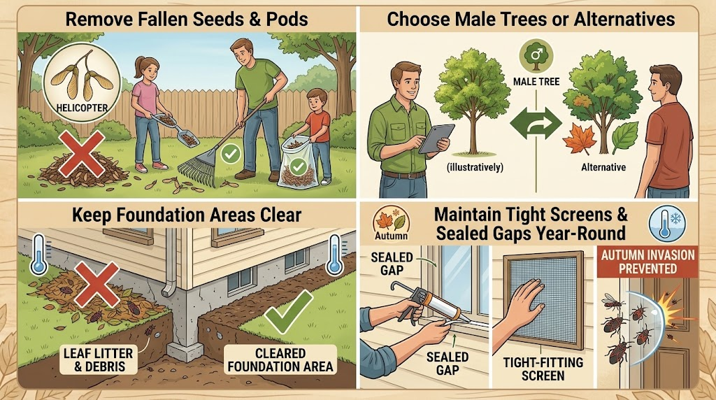 Boxelder Bugs: Identification, Prevention & Control Guide Sealed windows, doors, and outdoor areas helping prevent boxelder bugs from entering the home.