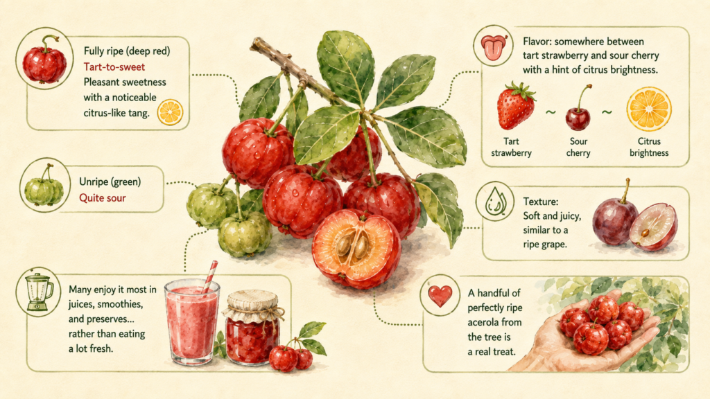 Acerola Fruit: Taste, Nutrition, Benefits & Growing Notes