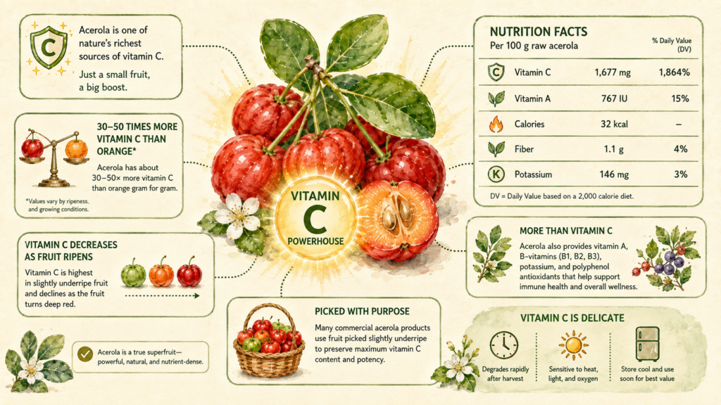 Acerola Fruit: Taste, Nutrition, Benefits & Growing Notes
