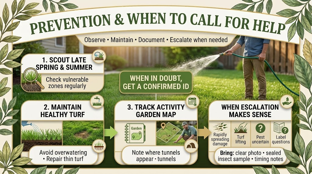 Mole cricket prevention practices and signs that professional lawn pest control may be needed.