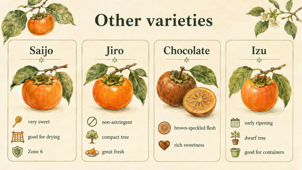 Persimmon Varieties Fuyu Hachiya Saijo And More