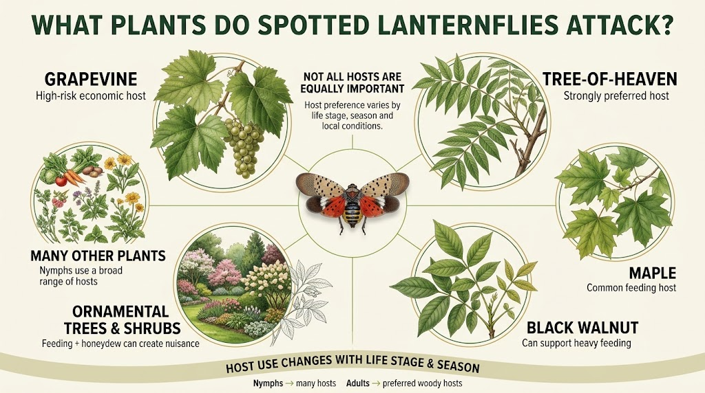 Spotted Lanternfly Control: Identification & Prevention Spotted lanternflies gathered on the trunk and branches of a tree while feeding on plant sap.