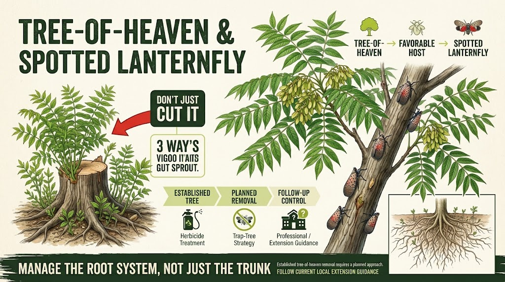Spotted Lanternfly Control: Identification & Prevention Spotted lanternflies gathered on a tree-of-heaven, a favored host plant that can support large infestations.