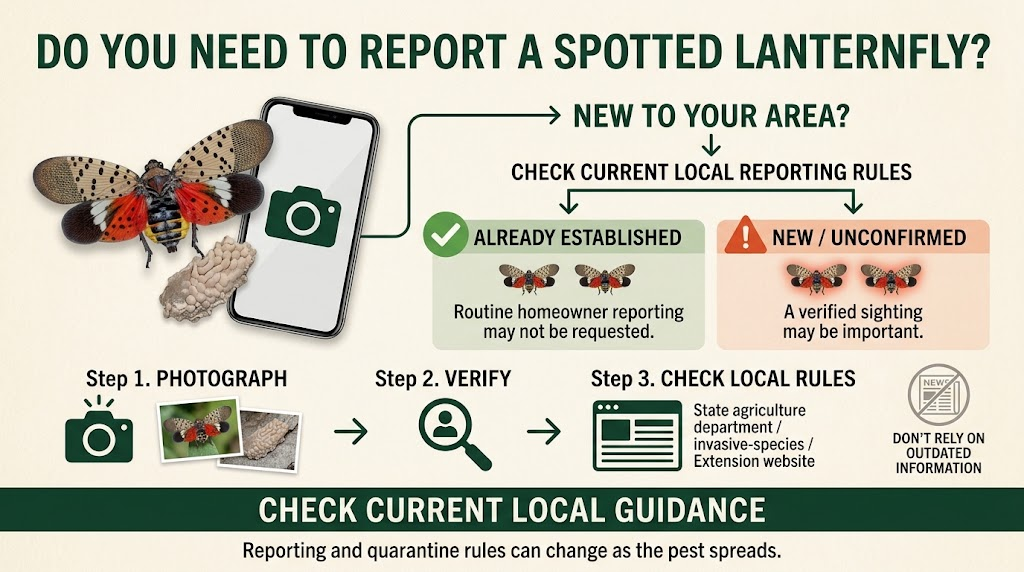 Spotted Lanternfly Control: Identification & Prevention Person documenting a spotted lanternfly and its location to determine whether the infestation should be reported.
